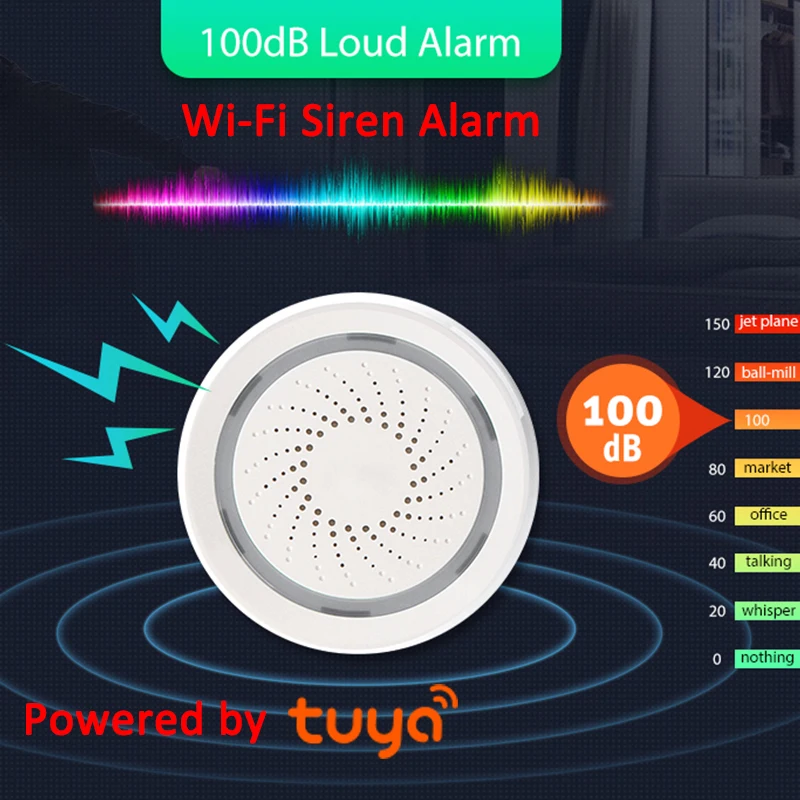 100DB Sound Wireless WiFi Tuya Alarm Siren Sensor Smart Life Home Security Systems Alexa Google IFTTT
100DB Sound Wireless WiFi Tuya Alarm Siren Sensor Smart Life Home Security Systems Alexa Google IFTTT
