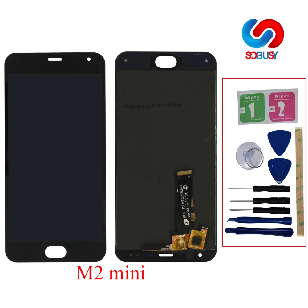 Sobusy ЖК монитор для Meizu M2 Мини дисплей сенсорный дигитайзер Замена Meilan мини детали