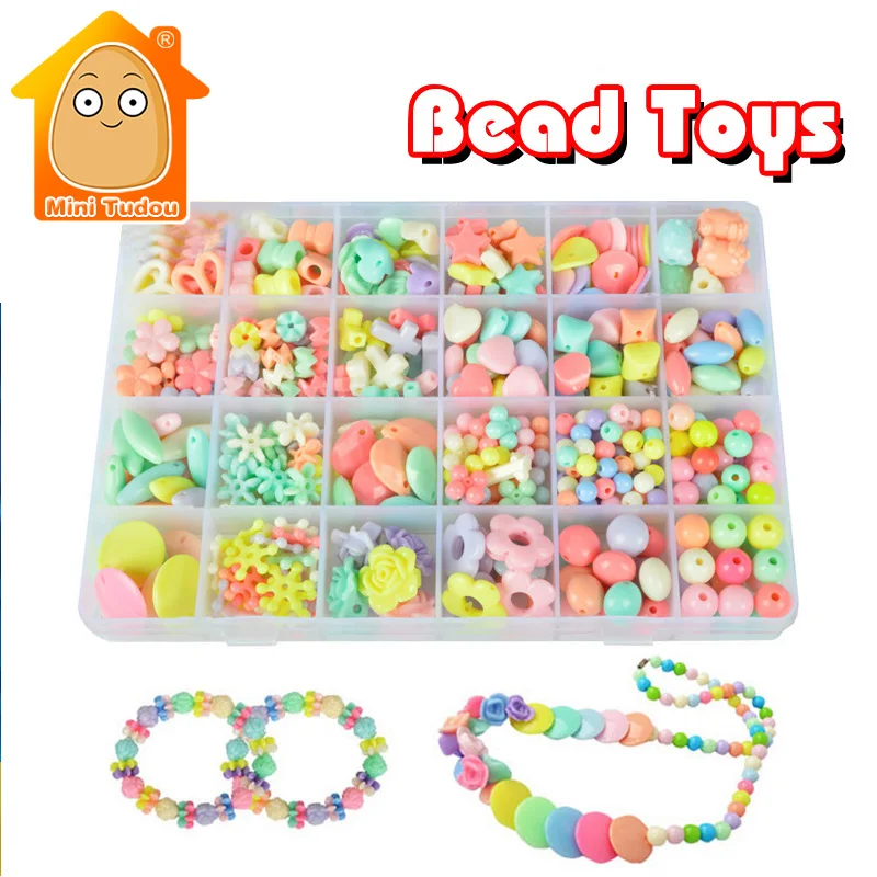 MiniTudou модные игрушки для девочек красочные сделай сам Хама Бусы набор обучающая 3D
