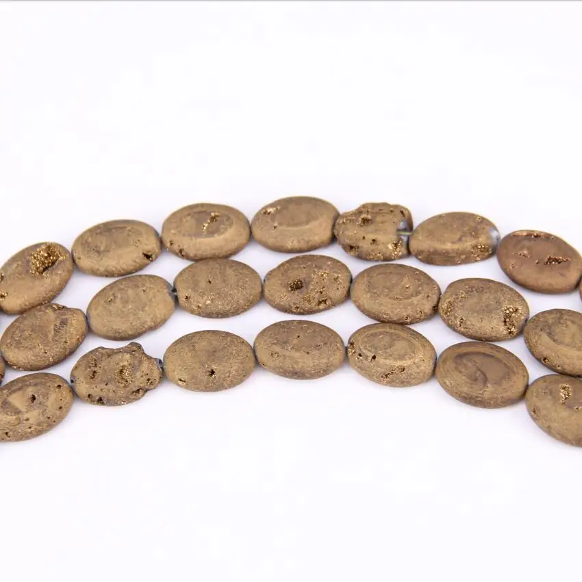 13x18mm 11pcs strand Oval Druzy Coated Gold Drusy Geode Loose Beads,Raw Middle Drilled Slab Craft Bracelet Jewelry Supply
13x18mm 11pcs strand Oval Druzy Coated Gold Drusy Geode Loose Beads,Raw Middle Drilled Slab Craft Bracelet Jewelry Supply