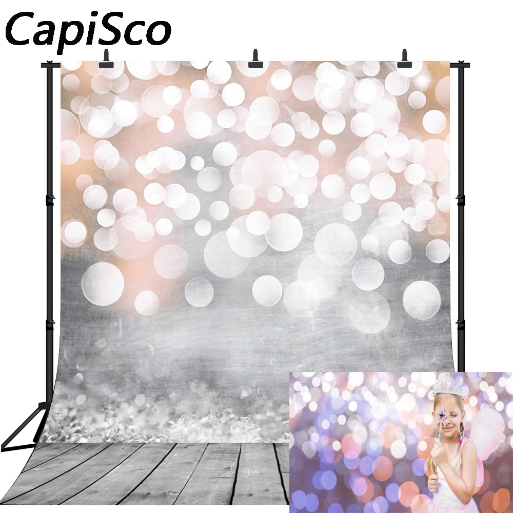 Фоны для фотосъемки Capisco со сверкающими сияющими точками Bokeh деревянный пол