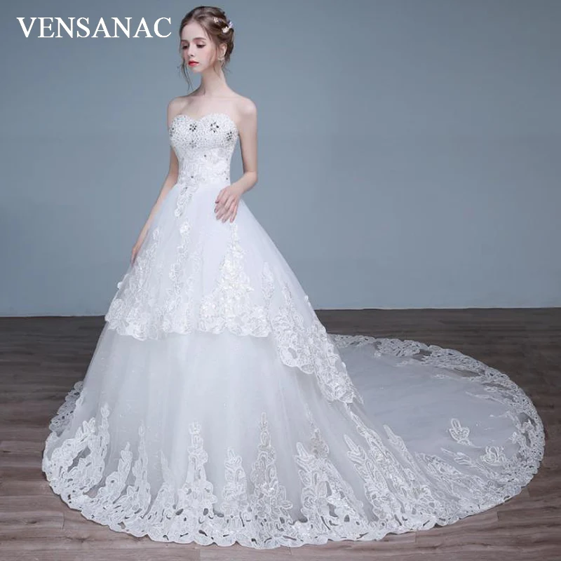 VENSANAC 2018 хрустальный шар без бретелек многоуровневый наряд с кружевной аппликацией Свадебные платья с блестками свадебные платья с глубоки...
VENSANAC 2018 хрустальный шар без бретелек многоуровневый наряд с кружевной аппликацией Свадебные платья с блестками свадебные платья с глубоки...