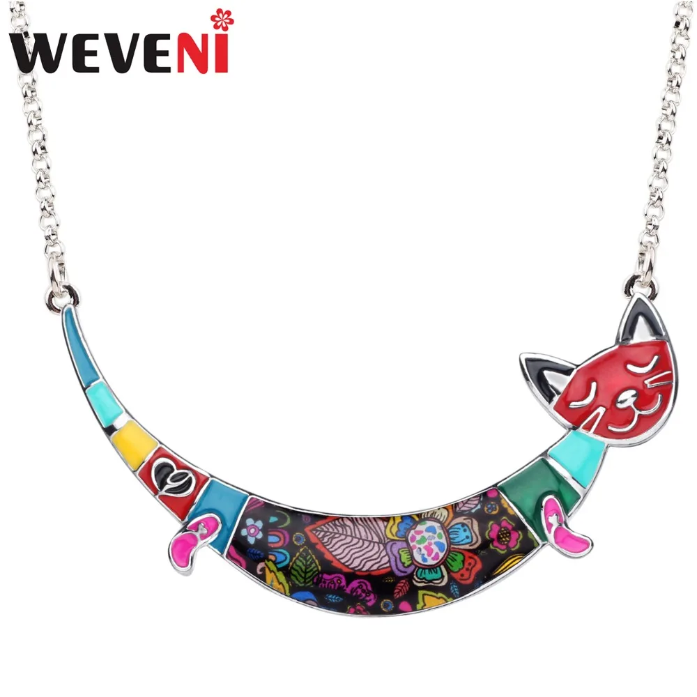 WEVENI Enamel Alloy Colorful Smile Cat Necklace Pendant Chain Choker Cartoon Animal Jewelry For Women Girls Teens Gift Accessory
WEVENI Enamel Alloy Colorful Smile Cat Necklace Pendant Chain Choker Cartoon Animal Jewelry For Women Girls Teens Gift Accessory