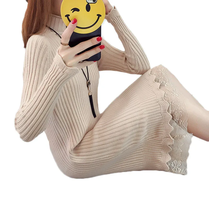 Spring Women's Half Turtleneck Sweater Dresses Ladies Sexy Elegant Knit Dress Winter Keep Warm Lace edge Bottoming Dress W28
Spring Women's Half Turtleneck Sweater Dresses Ladies Sexy Elegant Knit Dress Winter Keep Warm Lace edge Bottoming Dress W28