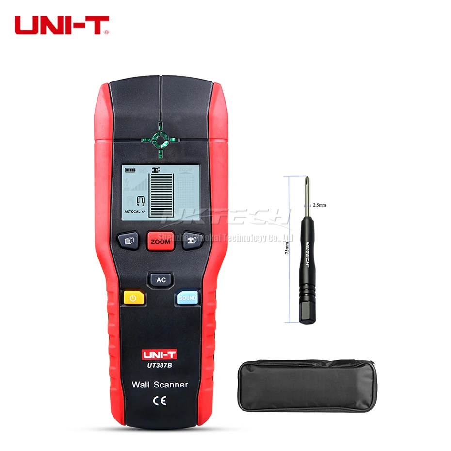 UNI-T UT387B Wall Scanners Ferrous Meters Non-ferrous Metal Detectors Copper Wood Metals Detector Flashing LED Light Indication
UNI-T UT387B Wall Scanners Ferrous Meters Non-ferrous Metal Detectors Copper Wood Metals Detector Flashing LED Light Indication