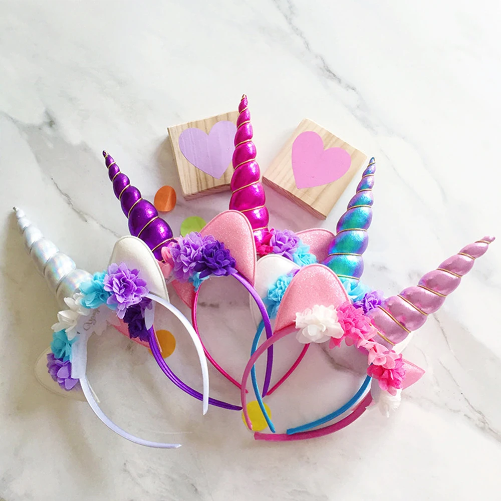 Shiny Unicorn Horn Headband Hair Band with Flower Ears for Girls Birthday Cosplay Party Accessory
Shiny Unicorn Horn Headband Hair Band with Flower Ears for Girls Birthday Cosplay Party Accessory