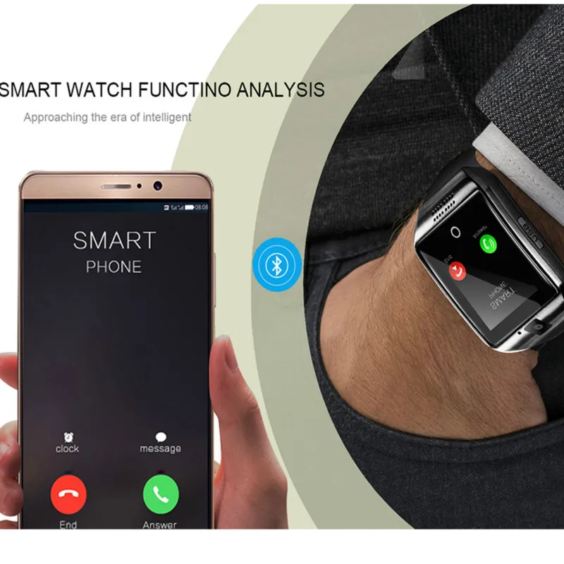 2018 QUNIWO Bluetooth Smart Watch Men Q18 With Touch Screen Big Battery Support TF Sim Card Camera for Android Phone | Наручные часы