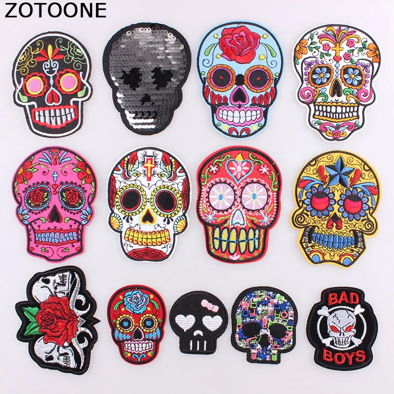ZOTOONE Punk Rock Skull Embroidery Patches For Clothing Flower Rose Skeleton Iron On Biker Patches Clothes Stickers Applique C
ZOTOONE Punk Rock Skull Embroidery Patches For Clothing Flower Rose Skeleton Iron On Biker Patches Clothes Stickers Applique C