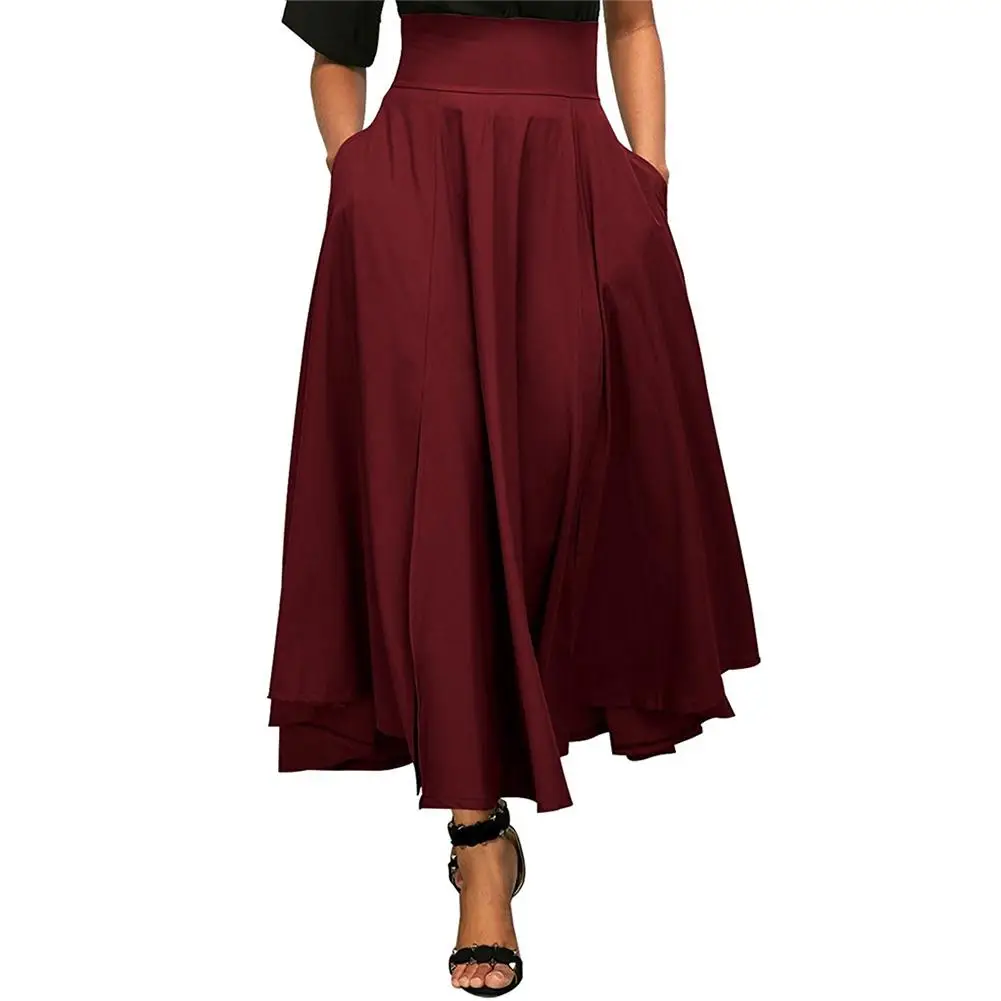 Hot Women Fashion Vintage Solid Color Zip-Back Sashes High Waist Pleated A-Line Maxi Skirt New
Hot Women Fashion Vintage Solid Color Zip-Back Sashes High Waist Pleated A-Line Maxi Skirt New