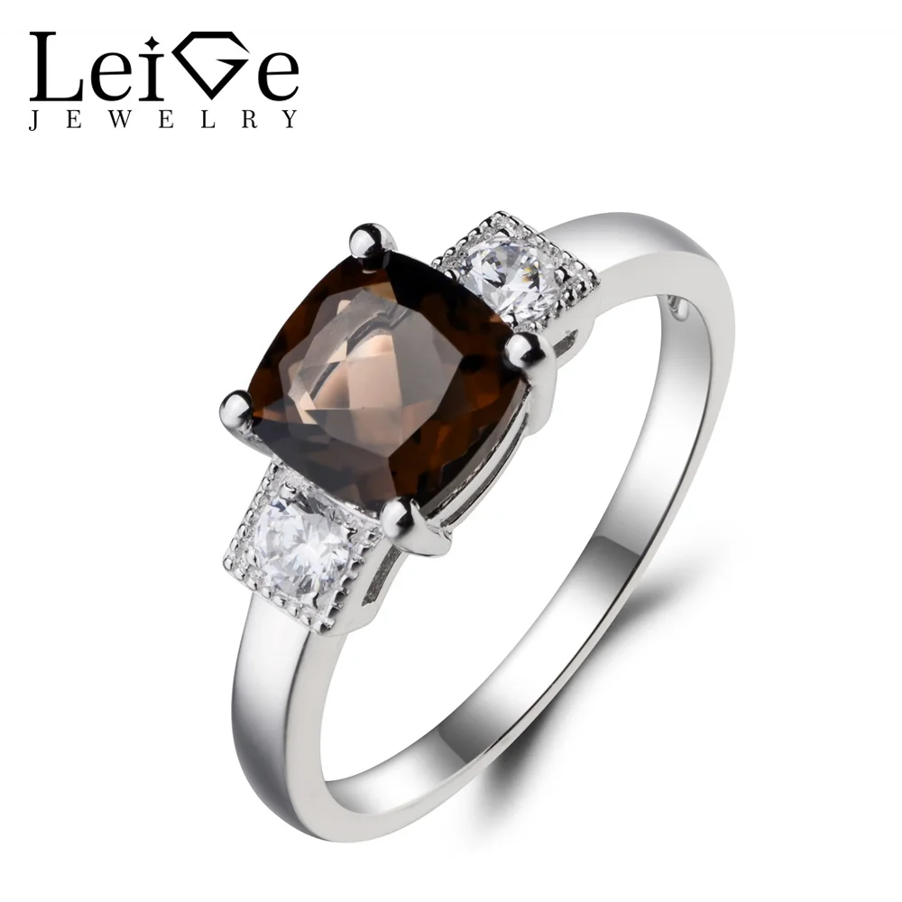 Leige Jewelry Natural Smoky Quartz Ring Cocktail Party Ring Gemstone Solid 925 Sterling Silver Solitaire Ring for Girlfriend
Leige Jewelry Natural Smoky Quartz Ring Cocktail Party Ring Gemstone Solid 925 Sterling Silver Solitaire Ring for Girlfriend