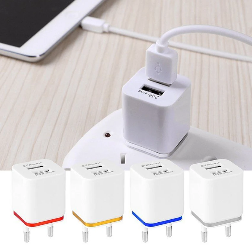 Универсальная вилка стандарта США/ЕС 2 порта настенное зарядное устройство USB