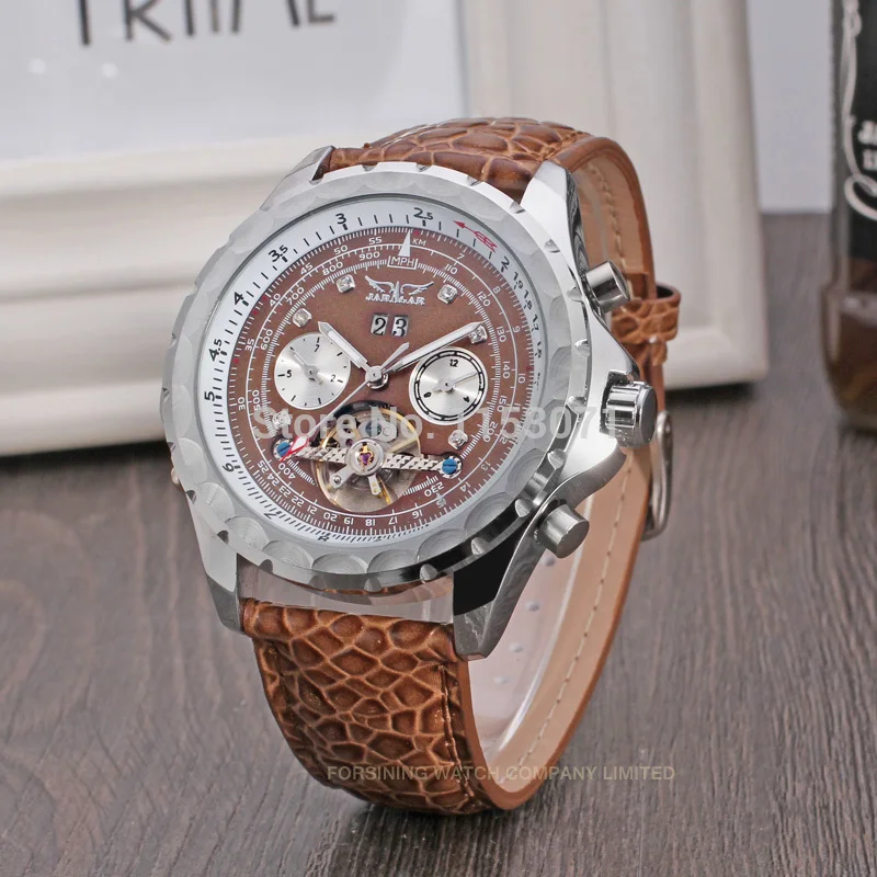 Jaragar Men's watch New Dress Fashion Leather Best Gift Shipping Free Tourbillon Business Wristwatch Color Brown JAG070M3S3
Jaragar Men's watch New Dress Fashion Leather Best Gift Shipping Free Tourbillon Business Wristwatch Color Brown JAG070M3S3