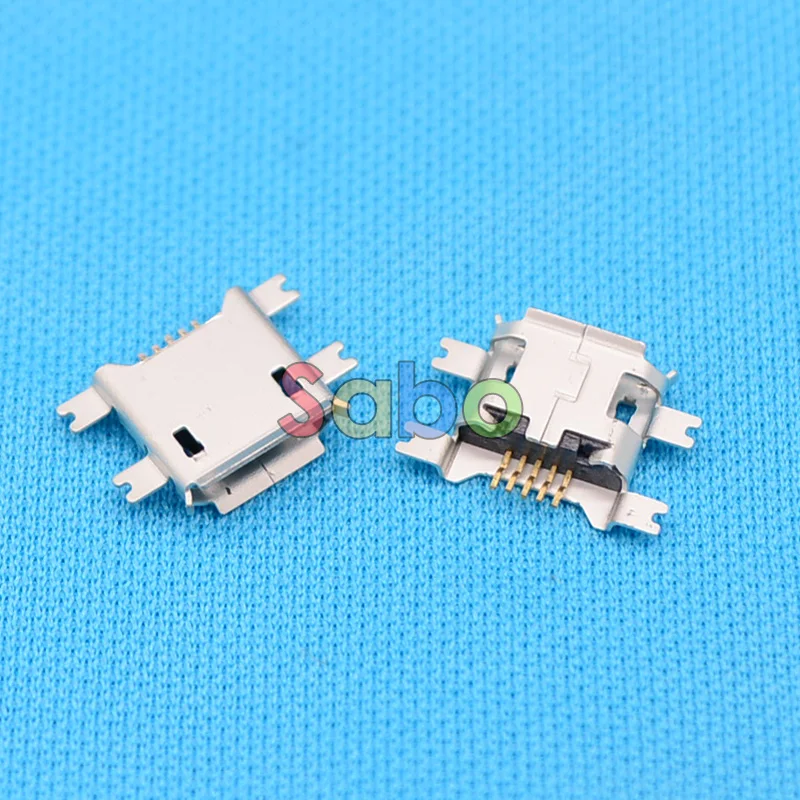 10 шт. 5 контактный гнездовой разъем Micro USB SMD 4 фиксированные ножки широко