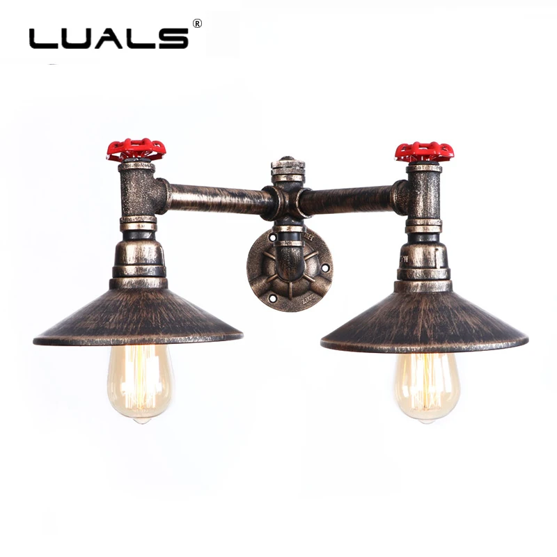 Vintage Metal Pipe Wall Lights Iron lampshade Edison light Bar Cafe Nordic 2 Lamp Wall Lamps Loft Industrial Wall Lamp Indoor Li
Vintage Metal Pipe Wall Lights Iron lampshade Edison light Bar Cafe Nordic 2 Lamp Wall Lamps Loft Industrial Wall Lamp Indoor Li