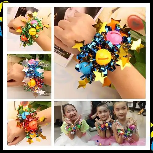 Kindergarten dance props Children Day activity Sports meeting kid adult Metal foil hand flower sequin wrist bell bracelet
Kindergarten dance props Children Day activity Sports meeting kid adult Metal foil hand flower sequin wrist bell bracelet