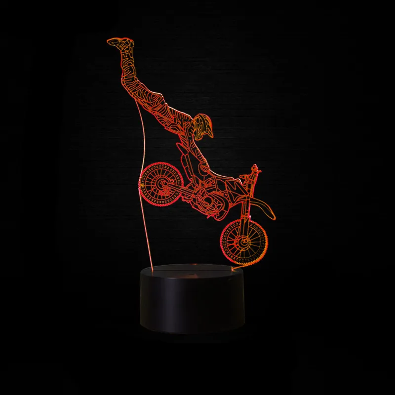 7 Colors Change 3D Cross-country Motorcycle Modelling Desk Lamp Led Visual Atmosphere Lighting Decor USB Touch Switch NightLight
7 Colors Change 3D Cross-country Motorcycle Modelling Desk Lamp Led Visual Atmosphere Lighting Decor USB Touch Switch NightLight