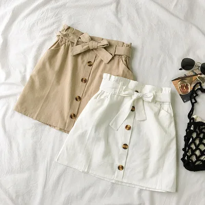 High Waist Short Skirt Women Summer Casual Vintage Button Pleated Skirt Female Korean A-Line Pocket Skirt Femininas Faldas Mujer
High Waist Short Skirt Women Summer Casual Vintage Button Pleated Skirt Female Korean A-Line Pocket Skirt Femininas Faldas Mujer