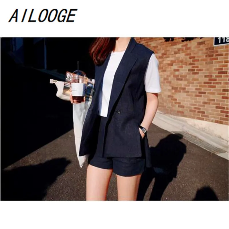 AILOOGE Summer CasualThin Linen Short Pant Suits 2 Piece Outfits for Women Fashion Notched Vest + Elastic Waist Short Femme Sets
AILOOGE Summer CasualThin Linen Short Pant Suits 2 Piece Outfits for Women Fashion Notched Vest + Elastic Waist Short Femme Sets