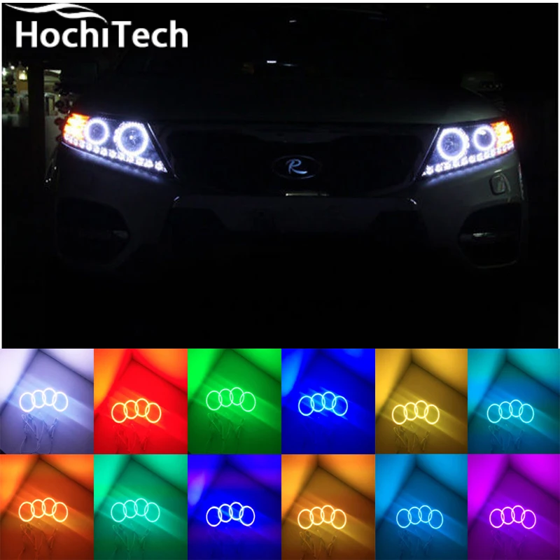 Для Kia Sorento R RGB светодиодный комплект фар ангельские глазки Стайлинг автомобиля