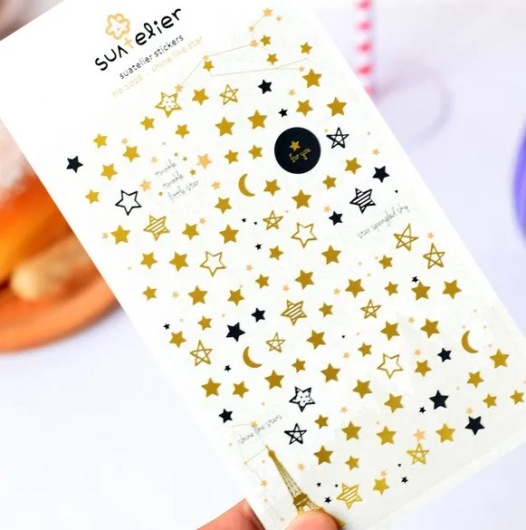 15pcs/lot New golden Gilding style Star stickers DIY multifunction label stickers Stationery
15pcs/lot New golden Gilding style Star stickers DIY multifunction label stickers Stationery