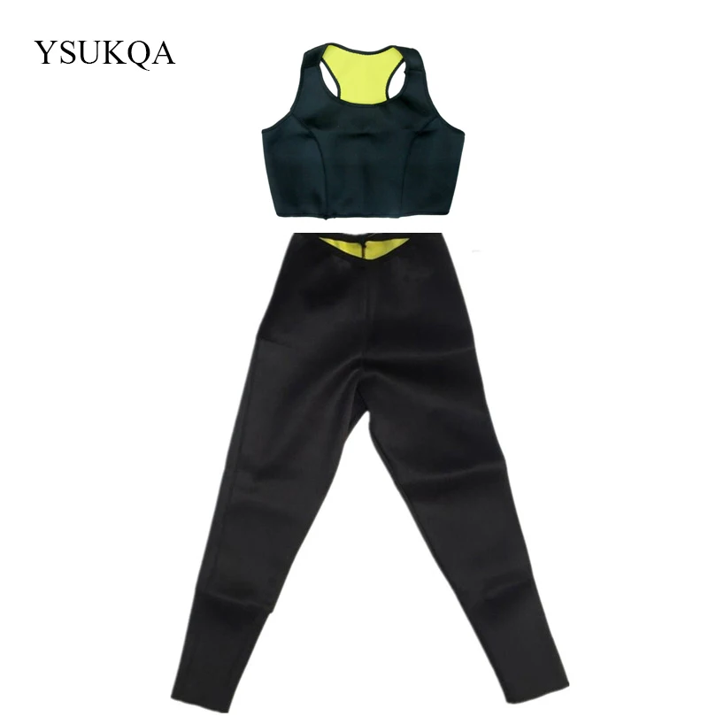 YSUKQA Women Neoprene Long Pant Tight Bra Fitness Sweat Slimming Vest Control Pant Body Shaper
YSUKQA Women Neoprene Long Pant Tight Bra Fitness Sweat Slimming Vest Control Pant Body Shaper