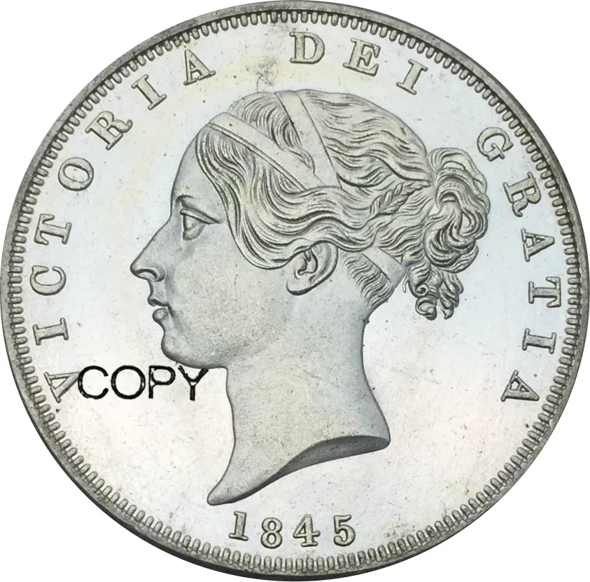 United Kingdom 1/2 Crown 1845 Victoria young head Cupronickel Plated Silver Copy Coins
United Kingdom 1/2 Crown 1845 Victoria young head Cupronickel Plated Silver Copy Coins