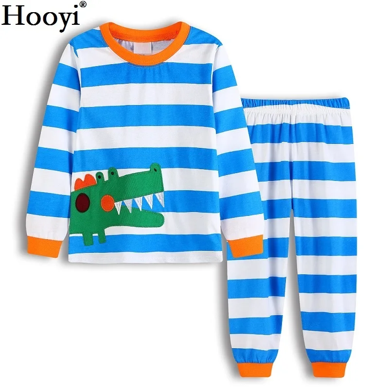 Фото Детская Хлопковая пижама в полоску под крокодила 100% хлопок|children's sleepwear|boys