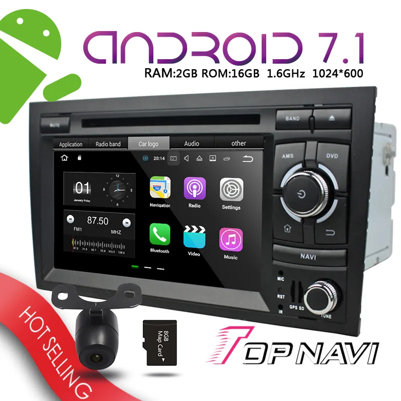 Автомобильный навигатор 7 дюймов Android 1 для Audi A4 2002 2008 Topnavi автомобильный