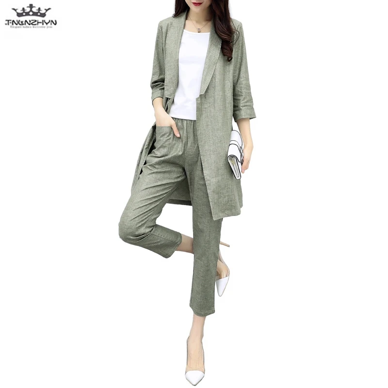 tnlnzhyn 2019 New Spring Autumn Women 2 Pieces Sets Suits Cotton Linen Blazers Coat And Pants Casual ladies Pants Sets Y1075
tnlnzhyn 2019 New Spring Autumn Women 2 Pieces Sets Suits Cotton Linen Blazers Coat And Pants Casual ladies Pants Sets Y1075
