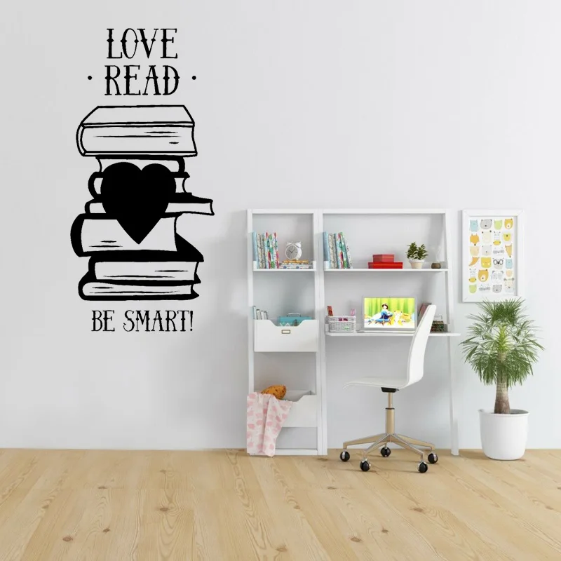 YOJA 32 2 см * 68 Love READ BE SMART Library книжный магазин Декор ПВХ Наклейка на стену в комнату