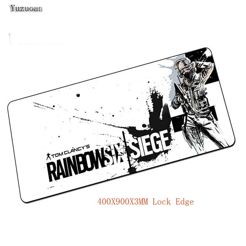 Yuzuoan Rainbow Six Siege 90x40 см Коврик для мыши notbook компьютерная padmouse большой игровой