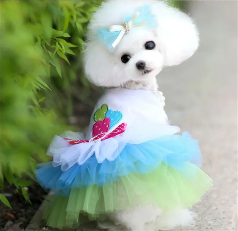Летнее платье с изображением собаки Tullle Платье Pet Одежда принтом в виде собак для