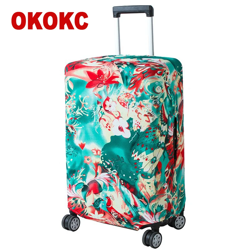 OKOKC тонкий защитный чехол для чемодана с цветочным принтом чемодан путешествий