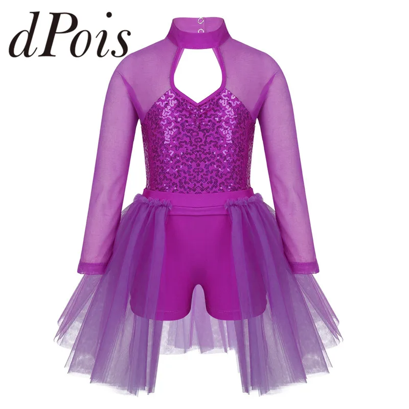 Kids Girls Tulle Long Sleeves Shiny Sequins Cutout Back Lyrical Contemporary Dance Costume Ballet Leotard Jumpsuit Tutu Dress
Kids Girls Tulle Long Sleeves Shiny Sequins Cutout Back Lyrical Contemporary Dance Costume Ballet Leotard Jumpsuit Tutu Dress