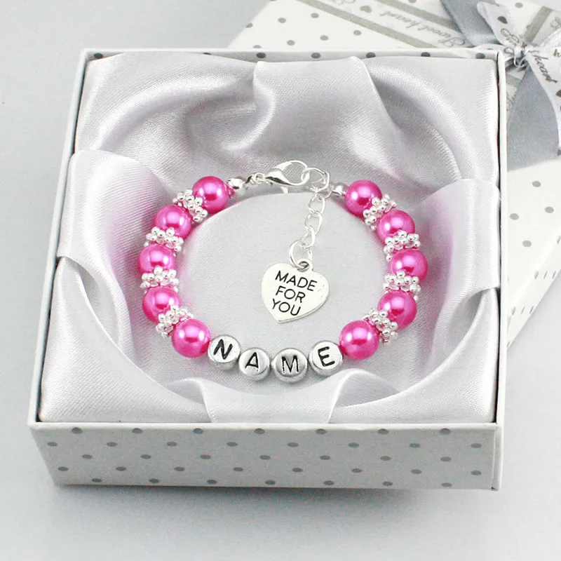 New Personalised Girl Birthday Wedding Gift Charm name Bracelet Daughter With Box-rose red Customized Jewelr
New Personalised Girl Birthday Wedding Gift Charm name Bracelet Daughter With Box-rose red Customized Jewelr