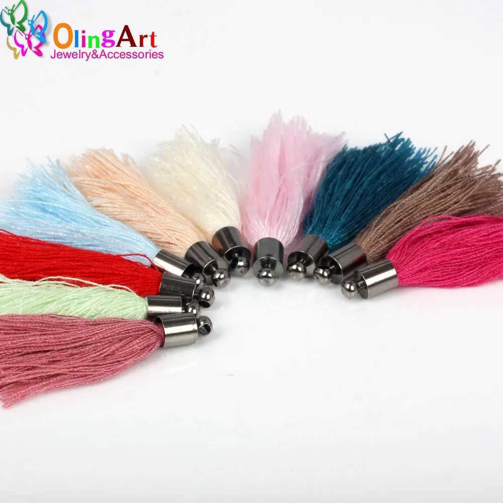 OlingArt 40mm 20pcs cotton Silk Satin Gun black Caps Charm Tassel Necklace Earring DIY Jewelry Making Keychain Pendants 2019
OlingArt 40mm 20pcs cotton Silk Satin Gun black Caps Charm Tassel Necklace Earring DIY Jewelry Making Keychain Pendants 2019