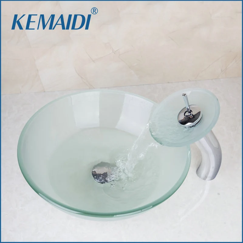 KEMAIDI Round Frosted Washbasin Tempered Glass Sink With Brass Faucet Lavatory Glass Basin Set Bathroom Faucet &Pop Up Drainer
KEMAIDI Round Frosted Washbasin Tempered Glass Sink With Brass Faucet Lavatory Glass Basin Set Bathroom Faucet &Pop Up Drainer