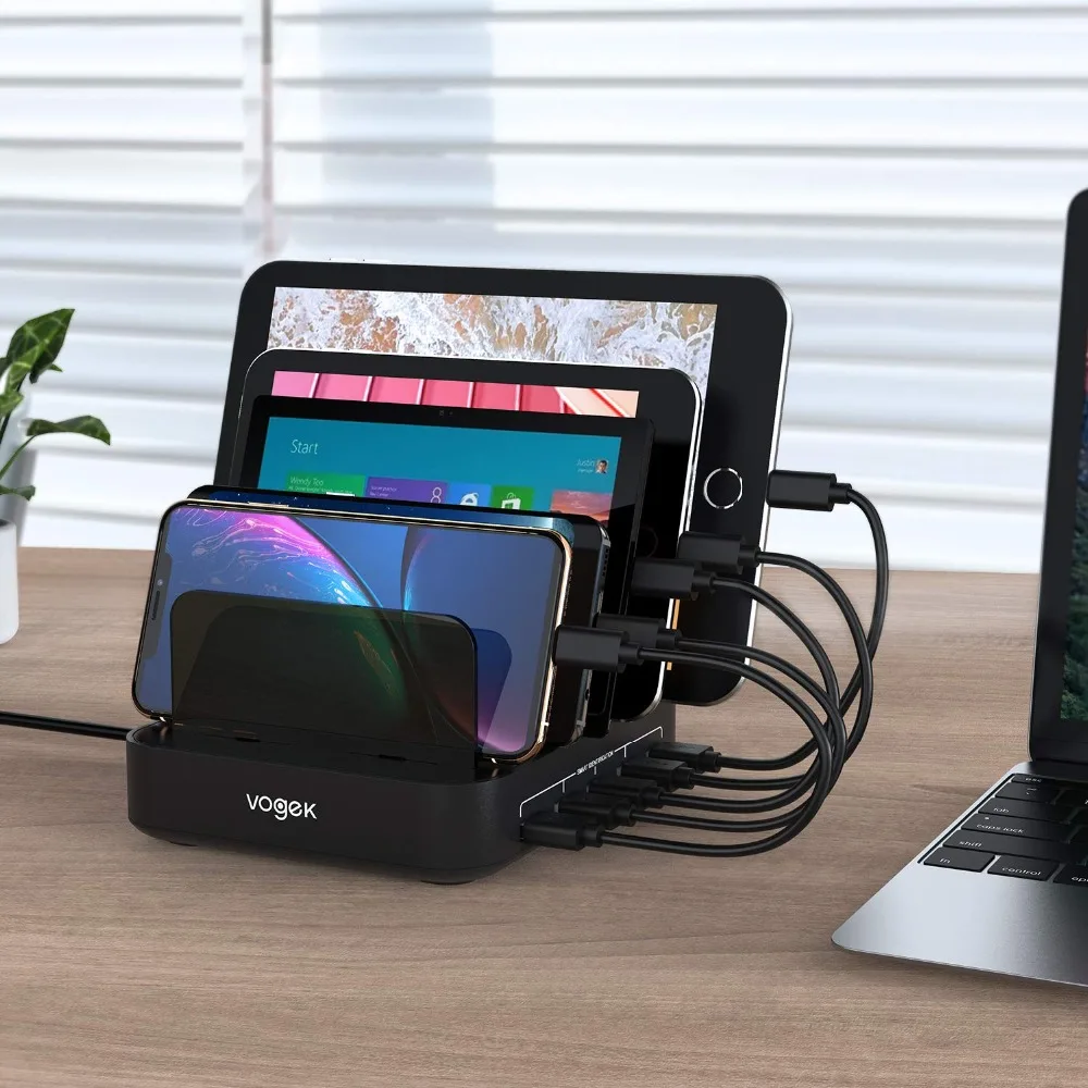 Vogek 5 Ports USB Charging Station with Holder 50W 10A Desktop USB Charger for Phone Tablet Charging Dock Organizer Smart
Vogek 5 Ports USB Charging Station with Holder 50W 10A Desktop USB Charger for Phone Tablet Charging Dock Organizer Smart