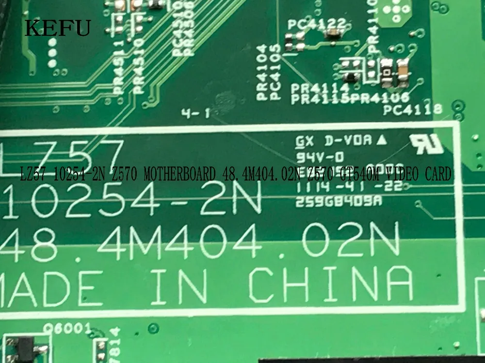 KEFU доступен LZ57 MB 10254-2N 48,4m4. 04.02N LZ57 MB подходит для материнской платы ноутбука Lenovo Z570 (только для Z570)
KEFU доступен LZ57 MB 10254-2N 48,4m4. 04.02N LZ57 MB подходит для материнской платы ноутбука Lenovo Z570 (только для Z570)