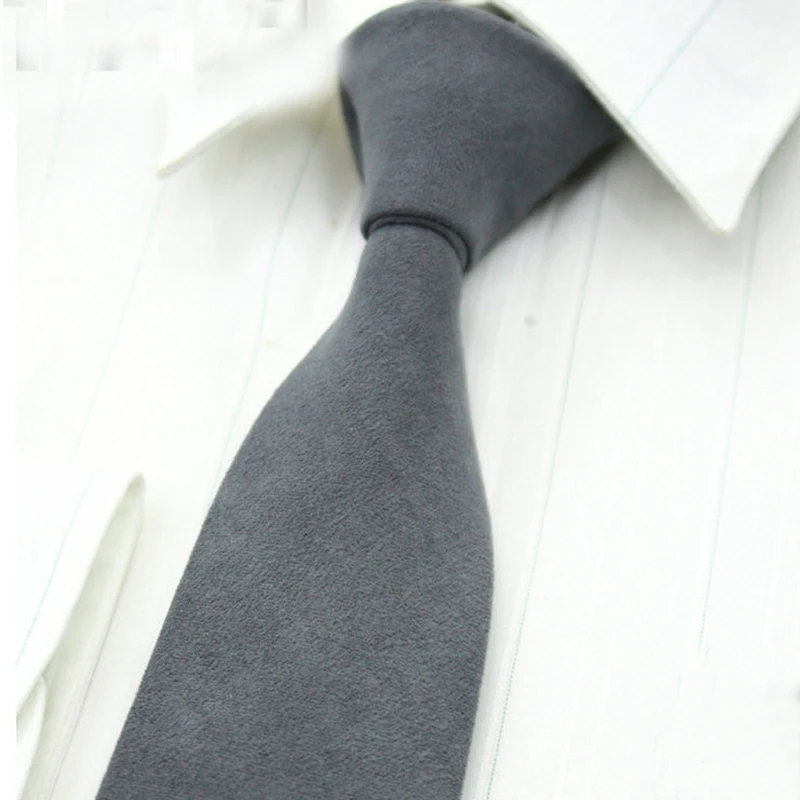 Suede & Cotton Solid Neck Tie Wedding Suit Neckties 6cm Skinny Business Leisure Ties for Men Gravatas Corbatas | Аксессуары для