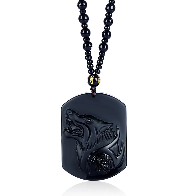 High Quality Natural Black Obsidian Carved Wolf Lucky Amulet Beads Pendant Necklace For Women Men Jewelry
High Quality Natural Black Obsidian Carved Wolf Lucky Amulet Beads Pendant Necklace For Women Men Jewelry