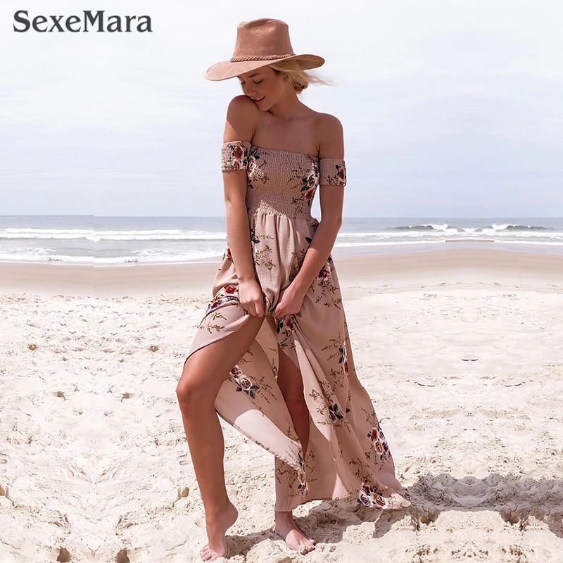 Женское длинное платье-трапеция SexeMara, белое пляжное платье с открытыми плечами для путешествий, лето 2019
Женское длинное платье-трапеция SexeMara, белое пляжное платье с открытыми плечами для путешествий, лето 2019