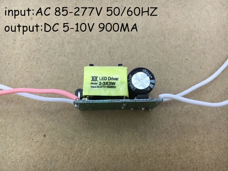 5 pieces 10W LED Driver 2-3*3W 900ma DC5-10V AC85-277V constant current led power supply transformer | Лампы и освещение