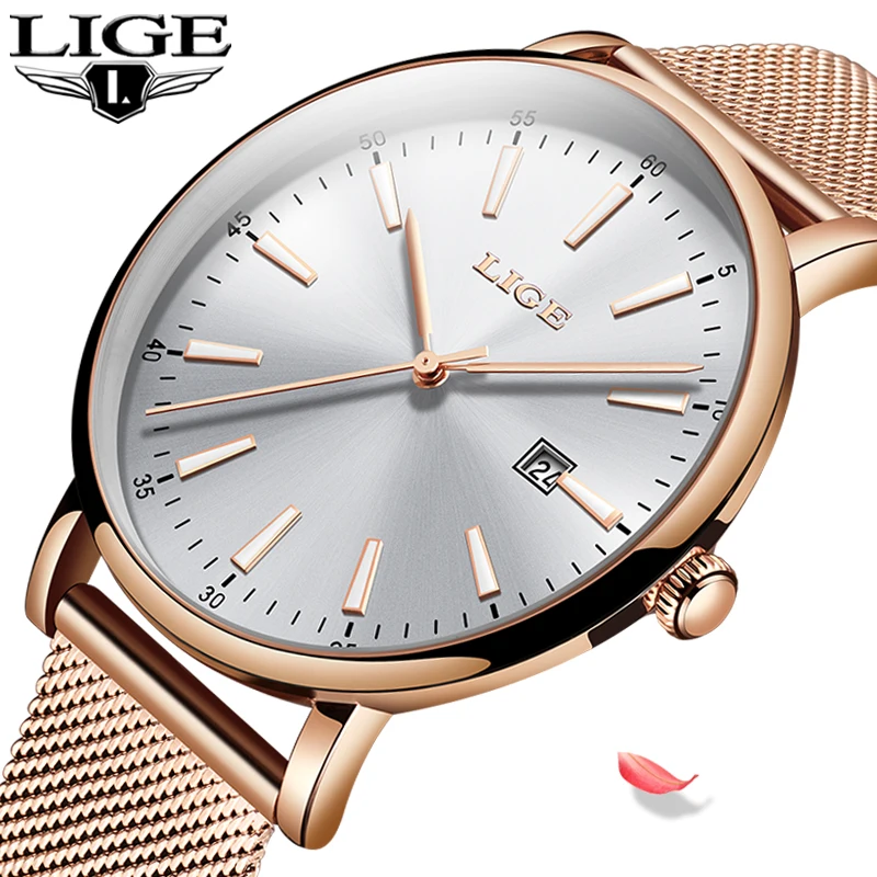 LIGE Women Fashion Gold Blue Quartz Watch Lady Mesh Watchband High Quality Casual Waterproof Wristwatch Moon Phase Clock Women
LIGE Women Fashion Gold Blue Quartz Watch Lady Mesh Watchband High Quality Casual Waterproof Wristwatch Moon Phase Clock Women