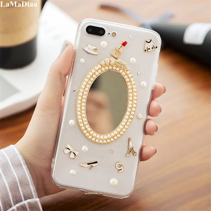 Фото LaMaDiaa для xiaomi Redmi 7 5 plus 6A MAX 3 Note 6 прозрачный зеркальный чехол телефона из мягкого
