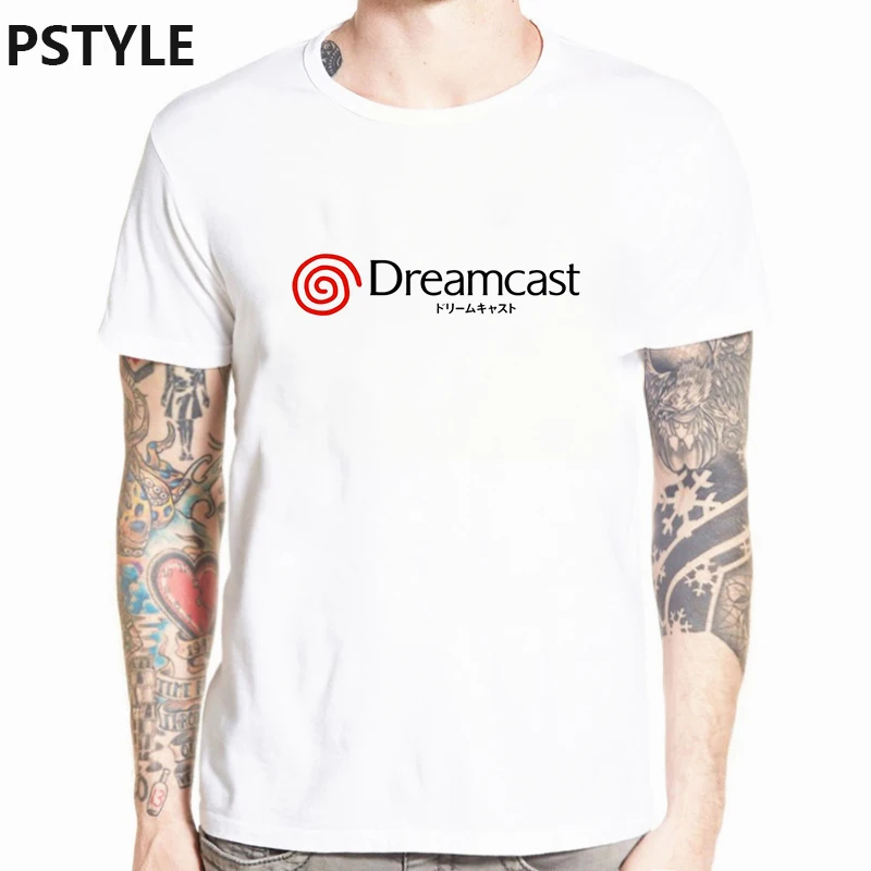 Футболка в стиле Харадзюку белая футболка с принтом dreamcast Прямая поставка летняя