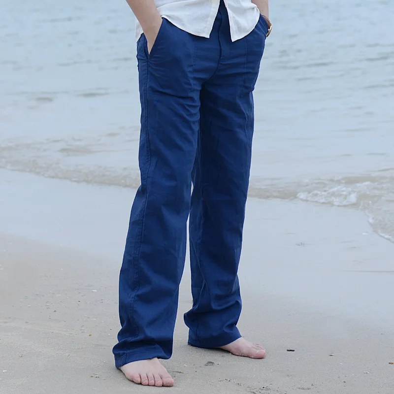 New High quality Men's Summer Casual Pants Natural Cotton Linen Trousers White Linen Elastic Waist Straight Man's Pants 2021
New High quality Men's Summer Casual Pants Natural Cotton Linen Trousers White Linen Elastic Waist Straight Man's Pants 2021
