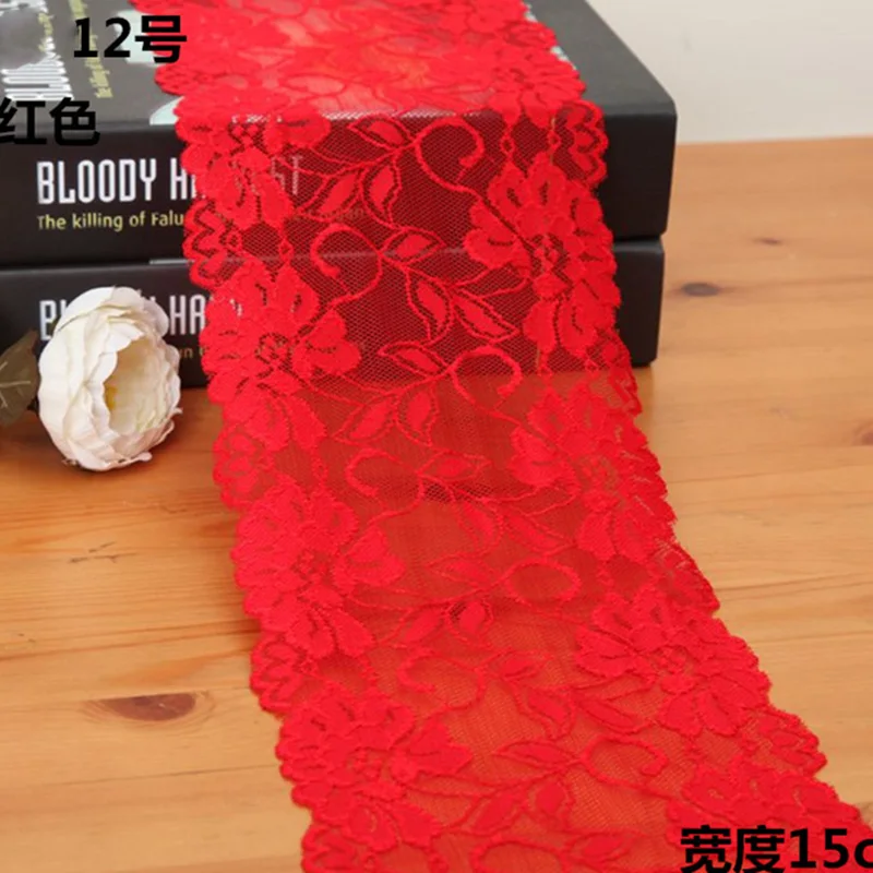 

5Meters Soft Lace Trim Stretch Elastic Lace Fabric For Headbands Garters Mix Colors Floral Scallop Lace Edge Ribbon