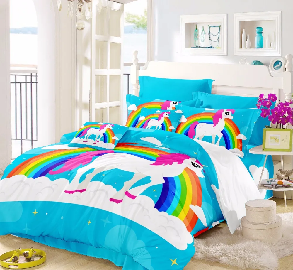 Horse Comforter Sets Twin Rainbow Unicorn Smart Duvet Teen Bedding Sets Children Bedding For Girl Full Queen Size For Kids F
Horse Comforter Sets Twin Rainbow Unicorn Smart Duvet Teen Bedding Sets Children Bedding For Girl Full Queen Size For Kids F