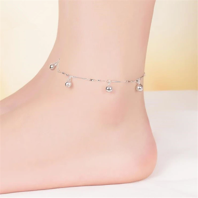 KOFSAC Trendy 925 Sterling Silver Anklets For Women Cute Small Bells Beach Ankle Bracelet Foot Jewelry Girl Party Accessories
KOFSAC Trendy 925 Sterling Silver Anklets For Women Cute Small Bells Beach Ankle Bracelet Foot Jewelry Girl Party Accessories